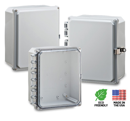 Integra Wallmount Enclosure; 10" x 8" x 4"; Polycarbonate; Transparent Cover; Hinge/Screw Connection; NEMA 6P